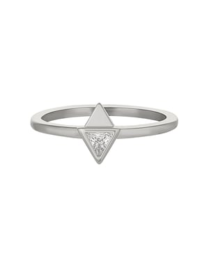 cai Ring 925 Silber rhodiniert mit Zirkonia Dreieck