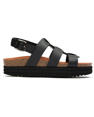 V.gan Vegane Feigen-Fußbett Sandalen mit Knöchelriemen