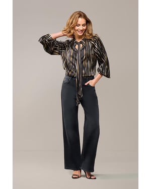 Bluse mit Bension-Print Schwarz / Multi