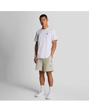 Herren Lyle And Scott Distel Club Bestickte Shorts in Creme