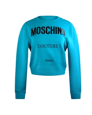 Türkisblaues Sweatshirt Mit Moschino Couture-logo
