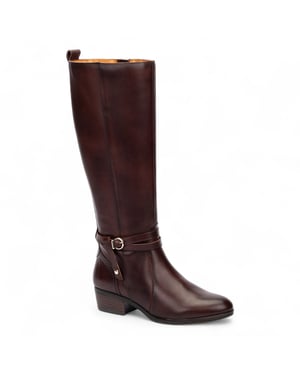 Pikolinos Kniehohe Stiefel Daroca aus Caoba-Leder - Braun