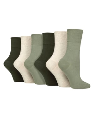 6er Pack Damen Baumwollsocken ohne Elastik für Diabetiker mit nahtlosem Zehenbereich