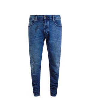 Diesel Tepphar-x Jeanshose Mit Braunem Badge In Blau