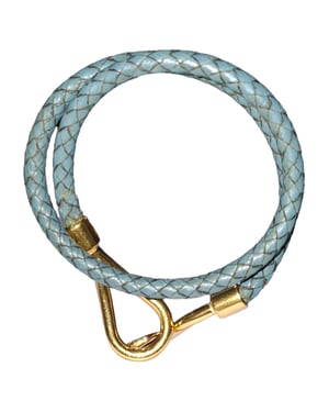 Hermès Jumbo H Armband aus blauer Leder