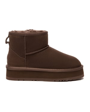 EVER AU Australien Damen Dämmerungsleder-Plattform Stiefeletten