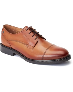 Base London Magnus Leder Herren Oxford Schuhe in verbranntem Braun.