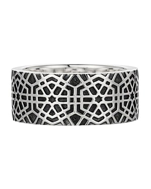 cai Ring 925/- Sterling Silber oxidiert-poliert Mosaik