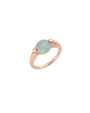 Jamelli Ring Silber 925 rosé-vergoldet mit echtem Paraiba Chalcedon 10x8mm