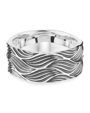 cai Ring 925/- Sterling Silber oxidiert Wellen