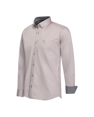 Cappuccino Italia Stretch Overhemd Ancona Grau