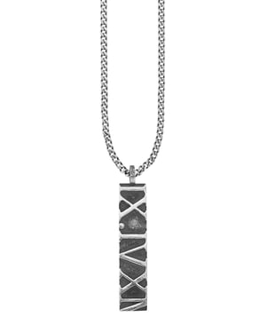 cai Anhänger mit Kette 925/- Sterling Silber matt Spinell