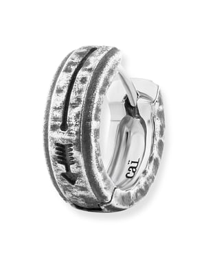cai Single-Ohrring 925 Sterling Silber rhodinert matt oxidiert
