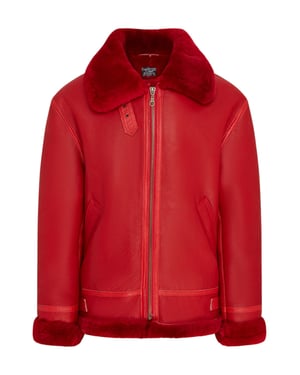 Rote B3 Bomberjacke aus Schaffell für Herren der RAF Aviator - Wyndham