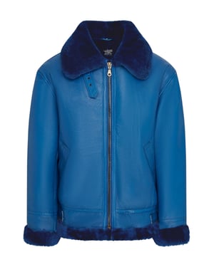 Herren Blaue B3 Bomber RAF Aviator Schaffelljacke – Wyndham