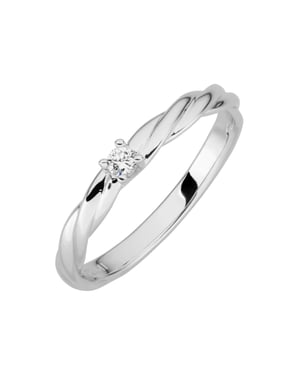 Lyomi Ring 585/- Weißgold 1 synth. Diam. 0,05ct.