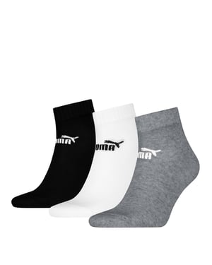 Puma - "Quarter" Knöchelsocken für Herren/Damen Unisex(3er-Pack) (Schwarz/Weiß/Grau)