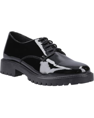 Hush Puppies Aubrey Leder-Derby für Mädchen - Schwarz