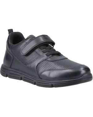 Hush Puppies Alfie Bungee Jnr Leder Jungen Schwarz Schuhe