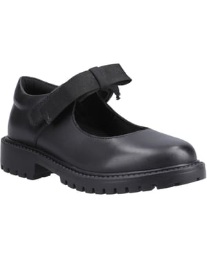 Hush Puppies Astrid Schleife Leder Mädchenschuhe Schwarz