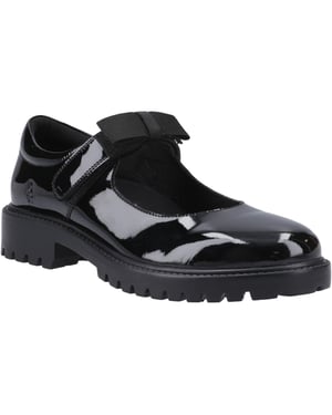 Hush Puppies Astrid Schleife Leder Mädchen Schwarz Schuhe