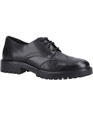 Hush Puppies Athena Senioren Leder Mädchen schwarze Brogues