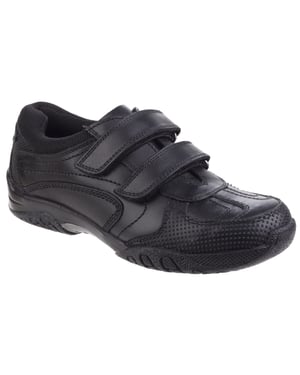 Hush Puppies Jezza Senior Leder Jungen Schwarz Slipper