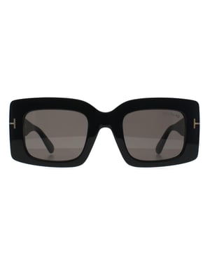 Tom Ford Brigitta FT1188 01A glÃ¤nzend schwarz grau mit hellem Spiegel Sonnenbrille