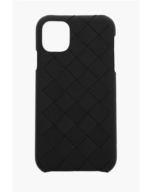 iPhone 11-Hülle aus Intreccio-Leder in Schwarz