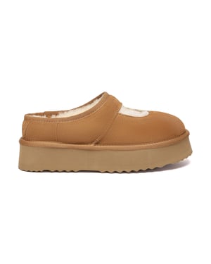 EVER AU Australien Damen Plüsch-Ankle-Plateau-Slipper