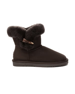 EVER AU Damen Robin Horn Toggle Knopf Mini Stiefel