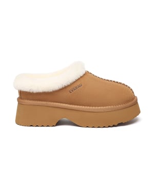EVER AU Australien Frauen Savanna Knöchel Chunky Plattform Schafsfell Stiefel