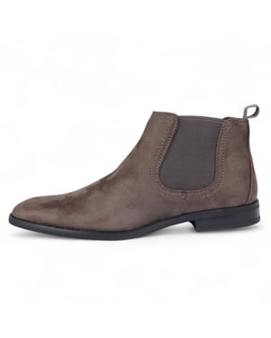 Herren Chelsea Boots aus Wildleder in Grau mit echtem Lederfutter