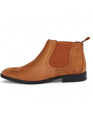 Herren Chelsea Boots aus Wildleder in Hellbraun, mit echtem Leder gefüttert, Slip-On