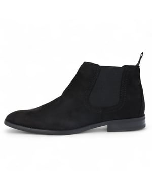 Herren Chelsea Boots aus schwarzem Wildleder mit echtem Lederfutter zum Hineinschlüpfen