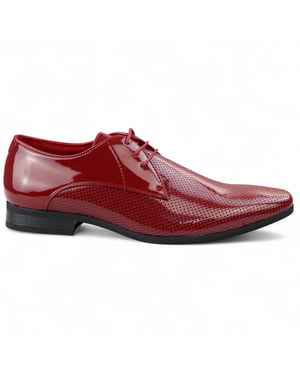Rote formelle Schnürschuhe mit spitzer Spitze für Herren