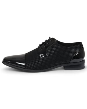 Formelle Oxford-Derby-Schuhe aus schwarzem Leder für Herren