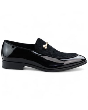 Elegante schwarze Slipper für Herren mit Lederfutter und Samt-Schlupfschuhen