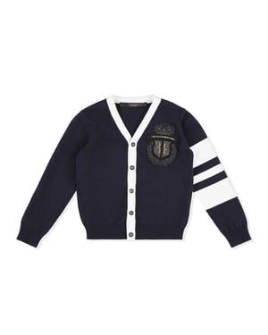 Billionaire Kurzstrickjacke mit Wappen/crest-Detail - Dunkelblau