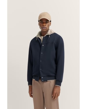 Bugatti Herren Sweatjacke mit sportlichem Collegekragen