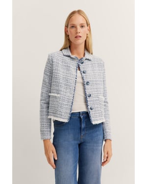 Bugatti Damen Bouclé Jacke mit Knopfleiste