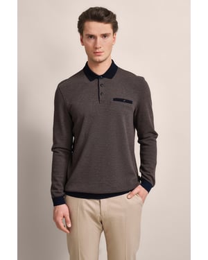 Bugatti Herren Poloshirt mit Strukturkragen