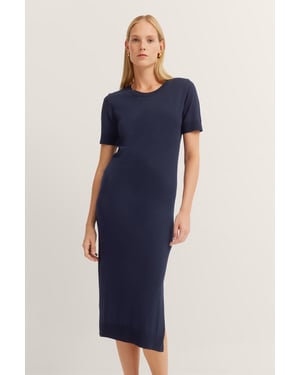Bugatti Damen Strickkleid mit Seitenschlitzen