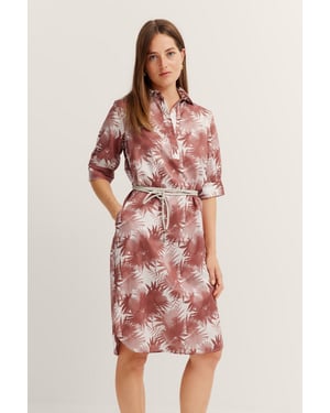 Bugatti Damen Hemdblusenkleid mit halber Knopfleiste