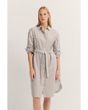 Bugatti Damen Hemdblusenkleid mit Bindegürtel