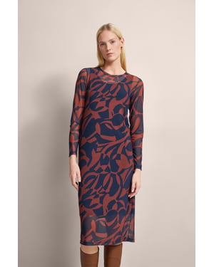 Bugatti Damen Kleid mit Rundhalsausschnitt