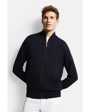 Bugatti Herren Strickjacke mit 3-D-Strukturstreifen