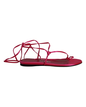 The Attico – Kika – Zehentrenner-Sandalen zum Schnüren aus rosa Satin