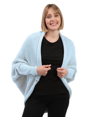 Strickjacke Langärmelige Strickjacke Aus Wollmischung Mit Fledermausärmeln