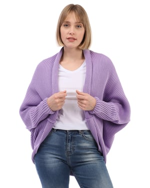 Strickjacke Langärmelige Strickjacke Aus Wollmischung Mit Fledermausärmeln